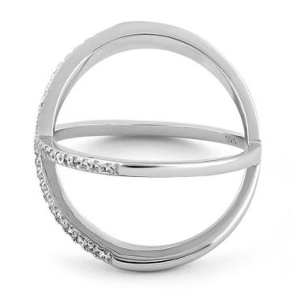 RESTOCK SOON Sterling Silver X Cubic Zirconia Ring - Picture 6 of 8